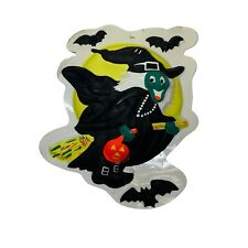 Vintage 60s 70s VacUForm 3D Molded Plastic Halloween Witch Decoration Wall Door picture