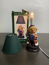 Mini Teddy Bear Christmas Table Lamp 11” New In Box Child Night Stand Vtg picture