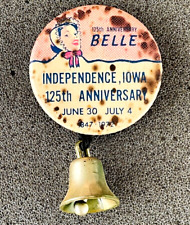 Independence Iowa 1972 125th Anniversary Celebration Belle Pin Vintage Pinback picture