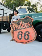 Large Porcelain Phillips 66 Double Sided Advertising Sign 48 In picture