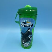 Whirley 2016 Sea World Cup Collectible Souvenir Cups W/Straw Whale Print Green picture