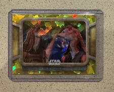 2024 Topps Chrome Star Wars Sapphire #18 AN UNWELCOME RETURN Yellow #’d /75 picture