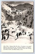 Postcard RPPC Real Photo Alta Utah Skiing Snow Mountains Near Salt Lake City UT picture