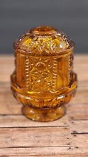 Vintage Homco Amber Glass Stars Bars Courting Light Fairy Lamp picture