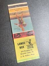Vintage Girlie Matchbook: “Lunch Box - JH Fetter” Crystal Lake, Illinois picture