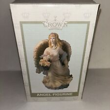 NIB Crown Accents World Bazaars Angel Figurine Holding Basket Flowers (AL129A2HW picture