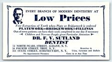 1920s SCHENECTADY NY DR F V SUTLAND DENTIST FILLINGS  AD INK BLOTTER Z1471 picture