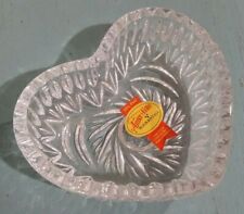 Anna Hutte Bleikristall Lead Crystal Heart Shaped Dish Germany Trinket Dish 24% picture