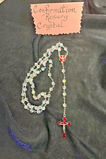 COME HOLY SPIRIT CONFIRMATION ROSARY, 6mm CRYSTAL beads, 20-1/2