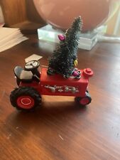 Red Tractor Ornament With Wire Christmas Tree picture
