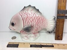 VTG Elpa Alcobaca Portugal Handpainted Ceramic Fish BLACK PINK 9