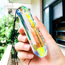 120MM AB Slender Crystal Aurora Feng Shui Faceted Prism Glass Hanging Suncatcher picture