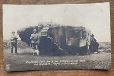 Rare German WW1 RPPC Photo captured English Tank picture