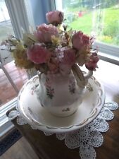 Vintage Roses Ivory & Gold Colored Wash Basin Bowl and Pitcher Set Marked 1896 picture