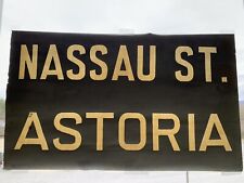 NY NYC SUBWAY ROLL SIGN SILVER NASSAU BROAD WALL STREET STOCK EXCHANGE ASTORIA picture