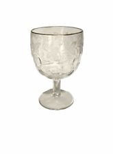 ANTIQUE VICTORIAN EARLY GLASS GOBLET CHALICE WITH FLORAL DECORATION picture