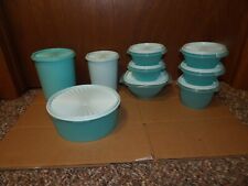 NEW TUPPERWARE Servalier Canisters & Classic Servalier Bowls Light Aqua 18pc SET picture