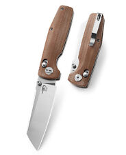 Bestech Slasher Folding Knife Natural Micarta Handle D2 Plain Edge BG43D picture