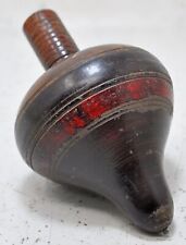 Vintage Wooden Hand Turned Spinning Top Toy Original Old Painted picture