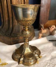 CATHOLIC CHURCH Gothic Sterling Chalice  Cup Silver 4 TABERNACLE picture