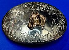 Gorgeous Horse Head - Vintage German Silver Belt Buckle by Comstock Silversmiths picture