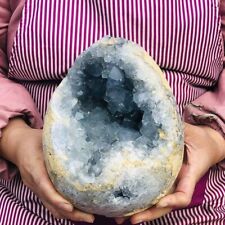 11.85LB Natural Beautiful Blue Celestite Crystal Geode Cave Mineral Specimen 229 picture