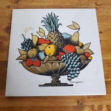 Vintage Berggren Tile Fruit basket 6” picture