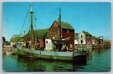Scene At Rockport Massachusetts Famous Motif Number One Boat Ship 1950s Postcard picture