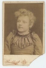Antique c1880s ID'd Cabinet Card Beautiful Young Woman Burkhardt Brooklyn, NY picture