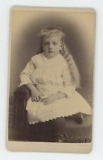 Antique ID'd CDV Circa 1870s Adorable Young Girl Names Villa Sampson N. Adams MA picture