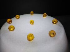 63 7MM LARGE GOLD ROUND FACETED GLOBE PIN LIGHTS FOR CERAMIC CHRISTMAS TREES picture