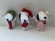 Kurt Adler~Lot Of 3~Snoopy Plush Christmas Ornaments picture