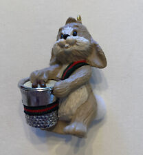 Hallmark Vintage Thimble Ornament Rabbit Drummer Boy Bunny 1987 Tree Trimmer picture