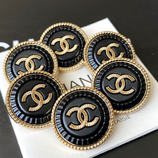 Lot of 6 Chanel Button Gold Tone CC Buttons 20 mm Stamped Logo 0,79 inch Metall picture