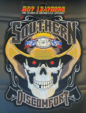 SOUTHERN DISCOMFORT COWBOY SKULL LARGE BIKER PATCH IRON ON 12 INCHES picture