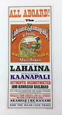 Vintage Lahaina Kaanapali Pacific Railroad Train Brochure Card Maui Hawaii 1986 picture