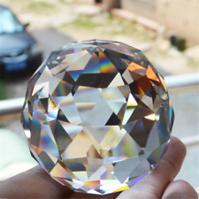 Feng Shui Clear Crystal Sphere Faceted Gazing Ball Prisms Suncatcher Decor US picture