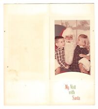 VTG Photo CHRISTMAS MALL SANTA CLAUS with little girl and boy OOAK | c1960s picture