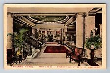 New York City NY, Main Lobby Interior at Navarre Hotel, c1910 Vintage Postcard picture