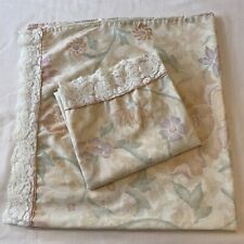 Vtg Martex Pillowcases King SET 2 Floral LACE Hampshire Percale Sheri Roese picture