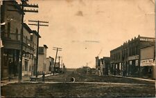 RPPC Fourth Street View Brick Block Post Office Westgate Iowa 1900s Postcard C9 picture