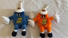 LOT 2 JELLY BELLY 1999 BLUEBERRY TANGERINE 6” BEAN BAG PLUSH KEYCHAIN SNAP HOOK picture