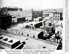 1864 SAN FRANCISCO COSMOPOLITAN HOTEL VIEW to LICK HOUSE,MASONIC TEMPLE~NEGATIVE picture
