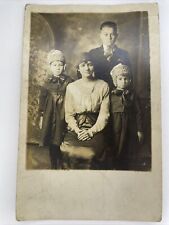 Antique Real Photo Postcard Picture Beautiful Rich Family Mom Children Lady P3 picture