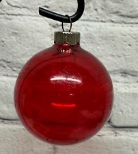Vintage Red Unsilvered Glass WWII Christmas Ornament Shiny Brite picture