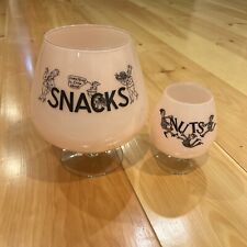 West Virginia Glass Co Brandy Snifter Snacks And Nuts Bowls Pink Pixies picture