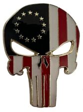 Pack of 50 Betsy Ross Skull Vintage Motorcycle Hat Cap lapel Pin picture