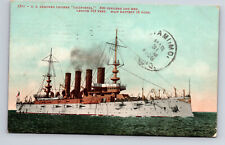 1908 US Armored Cruiser California 18 Guns Edward H Mitchell Postcard picture