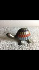 Vintage Brass Crafted Sculpture Turtle Tortoise Looking Up INDIA picture