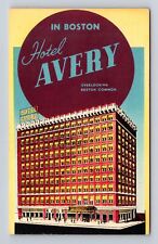 Boston MA-Massachusetts, Hotel Avery, Advertising, Antique Vintage Postcard picture